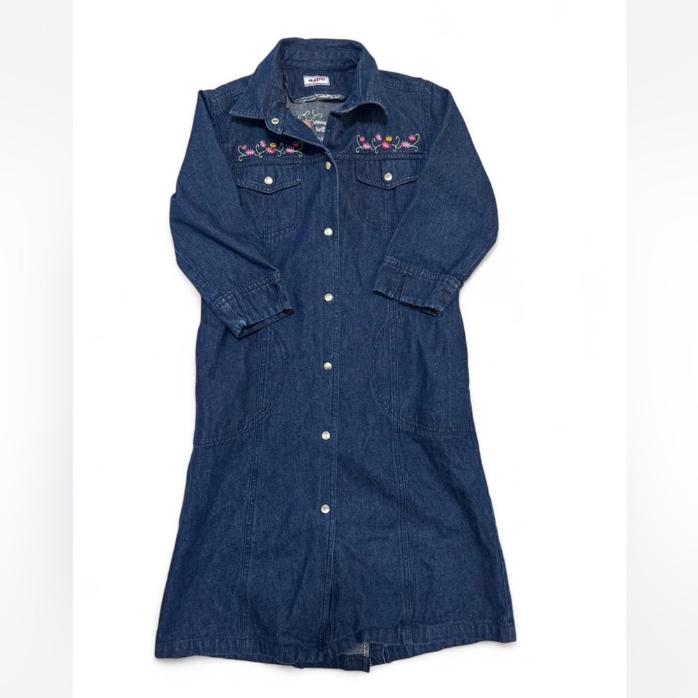 Embroidered Denim Dress